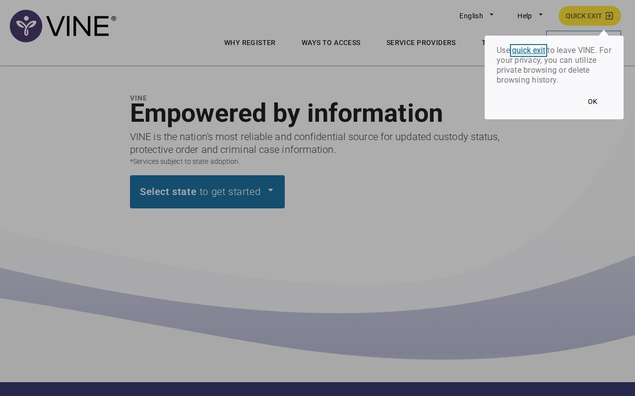 Washington County VINE inmate check and release notification search